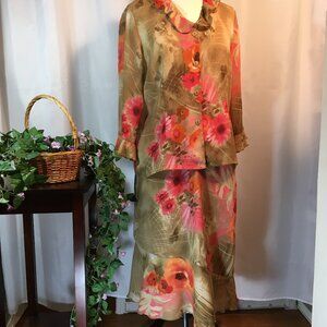 Ladies Two Piece Ensemble  -  Skirt and Top by Patchington